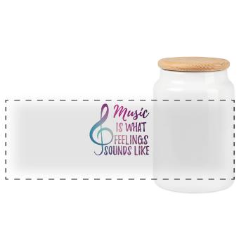 Musique - sentiments - Chanson - Chœur - Cadeau - Musique - Boîte à biscuits avec couvercle en bois - blanc - Devant