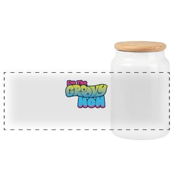 Groovy Mom - Mama T-Shirt - Panorama Keksdose mit Holzdeckel - Weiß - Vorne