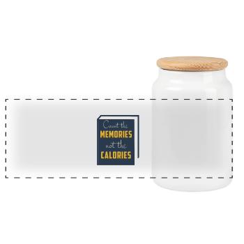 COUNT SOUVENIRS CALORIES NON - Boîte à biscuits avec couvercle en bois - blanc - Devant