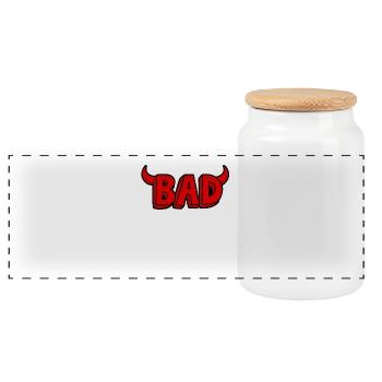 Bad ou mal - Boîte à biscuits avec couvercle en bois - blanc - Devant