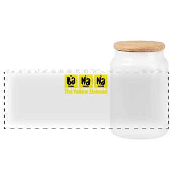 Funny - Banana - Element - Gelb - Lustig - Cool - Panoramic Cookie Jar with Wooden Lid - white - Front