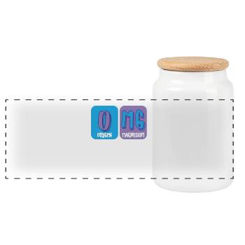 Funny - OMG - Element - Lustig - Cool - Geschenk - Panoramic Cookie Jar with Wooden Lid - white - Front