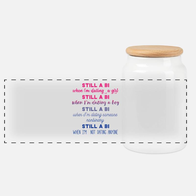 Bi - Bisexual - Gay Pride - LGBT - Geschenk - Panorama Keksdose mit Holzdeckel - Weiß