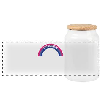 Bisexual Shirt - Bi - Gay Pride - LGBT Gift - Panoramic Cookie Jar with Wooden Lid - white - Front