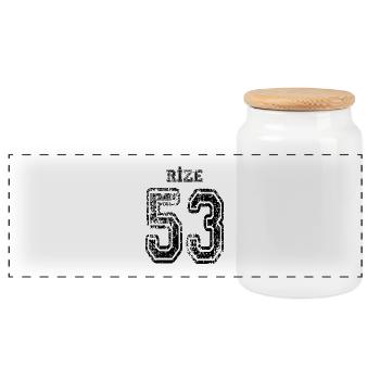 53 Rize Turkish license plate as a gift - Panoramic Cookie Jar with Wooden Lid - white - Front