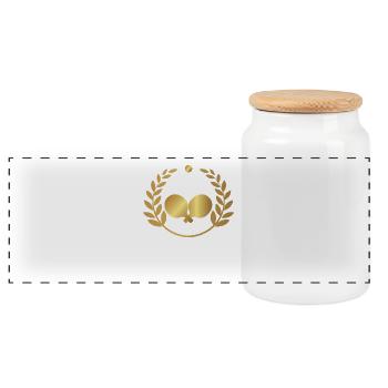 Ping-pong - Tennis de table - Tennis de table - Cadeau - Boîte à biscuits avec couvercle en bois - blanc - Devant