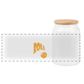 Bowling, donc je roule idée cadeau - Boîte à biscuits avec couvercle en bois - blanc - Devant