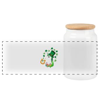 St. Patrick's Day is magical - Panoramic Cookie Jar with Wooden Lid - white - Front