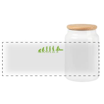 Evolution - Physiotherapist - Funny - Gift - Panoramic Cookie Jar with Wooden Lid - white - Front