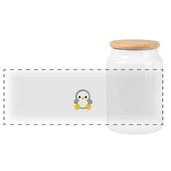 Penguin - Adult - Sarcasm - Gift - Fun - Panoramic Cookie Jar with Wooden Lid - white - Front