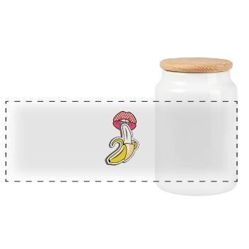 Banana kisses - Panorama Keksdose mit Holzdeckel - Weiß - Vorne