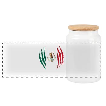Griffe griffe origine indigène du Mexique .png - Boîte à biscuits avec couvercle en bois - blanc - Devant