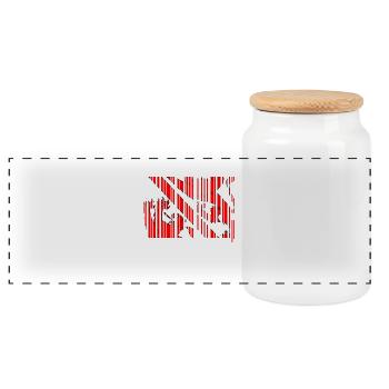 Born in Winterthur - Panoramic Cookie Jar with Wooden Lid - white - Front