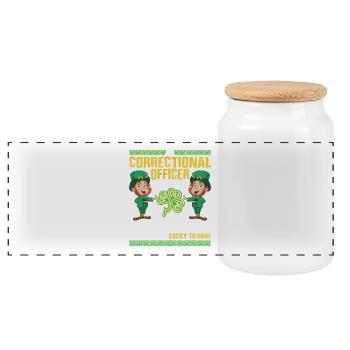 Funny St Patrick's Correctional Officer - Panorama Keksdose mit Holzdeckel - Weiß - Vorne
