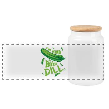Funny cucumber - Panoramic Cookie Jar with Wooden Lid - white - Front