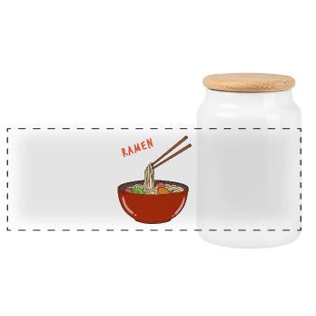 Vietnamesische Instant Nudeln Ramen Life Suppe - Panorama Keksdose mit Holzdeckel - Weiß - Vorne