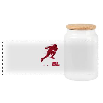 American Football Touchdown Geschenk Geburtstag - Panorama Keksdose mit Holzdeckel - Weiß - Vorne