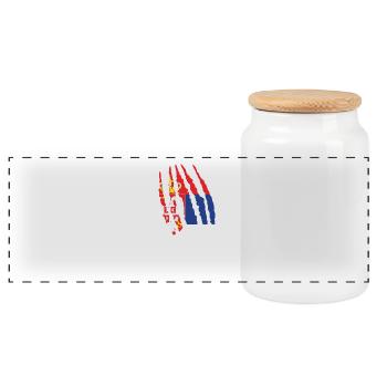 Griffe origine fissures griffe Serbie png - Boîte à biscuits avec couvercle en bois - blanc - Devant