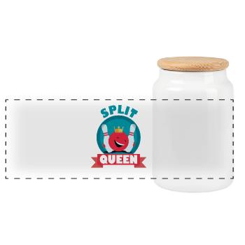 Bowling de Split Happens Reine king T_Shirt - Boîte à biscuits avec couvercle en bois - blanc - Devant