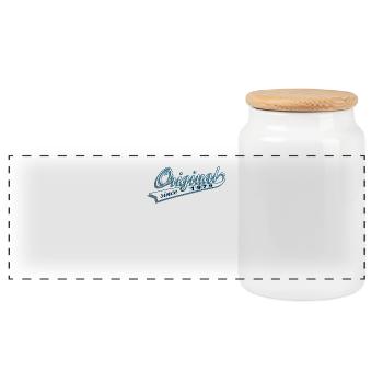 D'origine depuis 1979 idée cadeau cadeau cadeau - Boîte à biscuits avec couvercle en bois - blanc - Devant