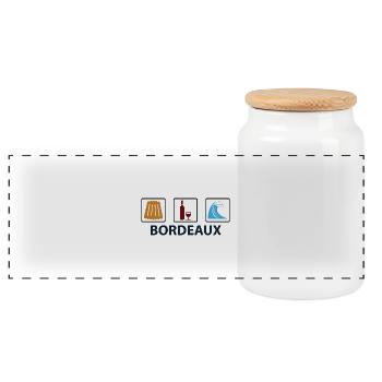 4E38A3C7 7F51 4AE2 8DB2 D392A13B913A - Panoramic Cookie Jar with Wooden Lid - white - Front