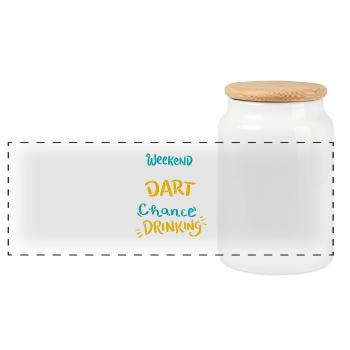 Weekend Forecast - Darts with a Chance of Drinking - Panoramic Cookie Jar with Wooden Lid - white - Front