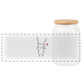 Easter Shirt Heart Funny Bunny Rabbit Shirt - Panoramic Cookie Jar with Wooden Lid - white - Front