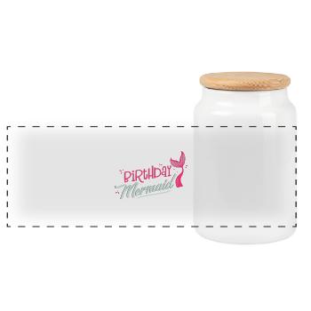 Birthday Mermaid Party Gift - Panorama Keksdose mit Holzdeckel - Weiß - Vorne