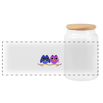 Chouette dont vous avez besoin est l'amour Saint Valentin cadeau Saint-Valentin - Boîte à biscuits avec couvercle en bois - blanc - Devant