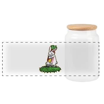 Ich liebe Golf Golfer Osterhase Geschenk Ostern - Panorama Keksdose mit Holzdeckel - Weiß - Vorne