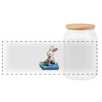 I love Hockey Ice Hockey Happy Easter Gift - Panoramic Cookie Jar with Wooden Lid - white - Front