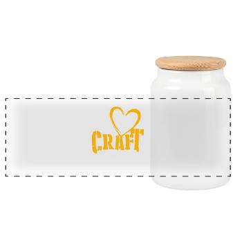 Love Craft Beer - Craft Bier Hopfen Geschenk - Panorama Keksdose mit Holzdeckel - Weiß - Vorne
