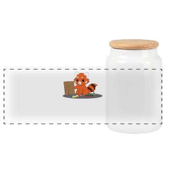 Roter Panda - Kreativ - Artist - Geschenk - Panorama Keksdose mit Holzdeckel - Weiß - Vorne