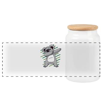 Dabbing dab koala bear dab gift birthday - Panoramic Cookie Jar with Wooden Lid - white - Front