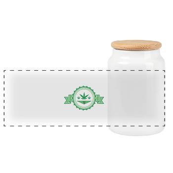 Marijuana cannabis herbe chanvre chemise cadeau - Boîte à biscuits avec couvercle en bois - blanc - Devant