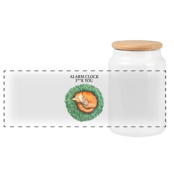 Fox et le lapin dorment paisiblement - Boîte à biscuits avec couvercle en bois - blanc - Devant