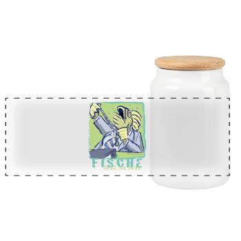 Sternzeichen-Fische - Panorama Keksdose mit Holzdeckel - Weiß - Vorne