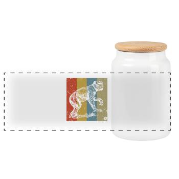 Sauvez le gorille - cadeau d’anniversaire rétro - Boîte à biscuits avec couvercle en bois - blanc - Devant