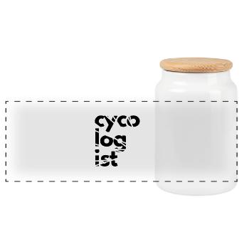 Bike Gift Biking BMX cycologist - Panoramic Cookie Jar with Wooden Lid - white - Front