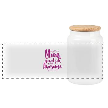 Mother's Day Mothersday Mother's Day Gift - Panoramic Cookie Jar with Wooden Lid - white - Front