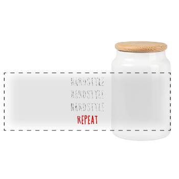 Hardstyle - Panoramic Cookie Jar with Wooden Lid - white - Front
