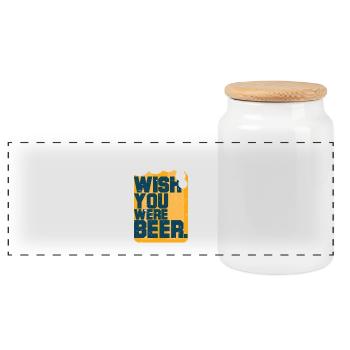 Gutes Bier - Panorama Keksdose mit Holzdeckel - Weiß - Vorne