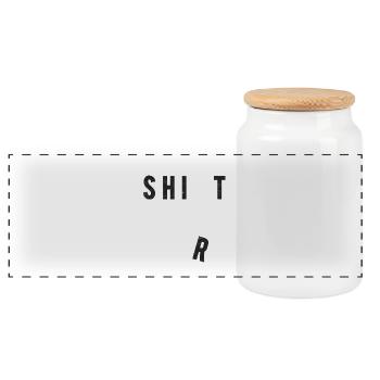 chemise de merde noir drôle drôle - Boîte à biscuits avec couvercle en bois - blanc - Devant