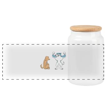Dein Onkel Mein Onkel Hund Wolf T-Shirt Geschenk - Panorama Keksdose mit Holzdeckel - Weiß - Vorne