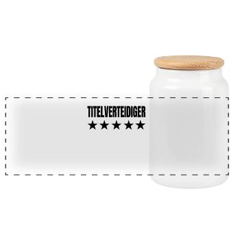 Soccer World Cup Germany title holder gift - Panoramic Cookie Jar with Wooden Lid - white - Front