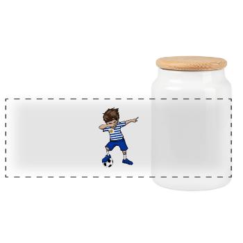 Uruguay national team Dab boy - Panoramic Cookie Jar with Wooden Lid - white - Front