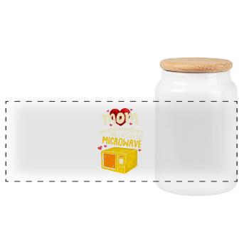 Perfect Mother's Day Gift Mom you melted my heart - Panoramic Cookie Jar with Wooden Lid - white - Front
