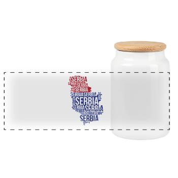 Serbie Serbie Serbie  - Boîte à biscuits avec couvercle en bois - blanc - Devant