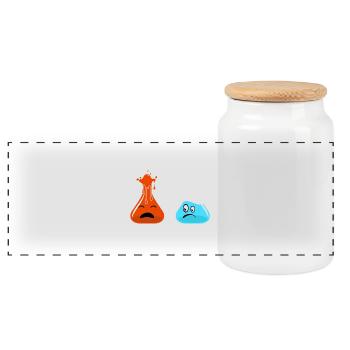 I Think Youre Overreacting Chemistry Physics Nerd Geek - Panoramic Cookie Jar with Wooden Lid - white - Front