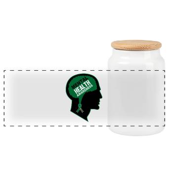 Santé mentale - Boîte à biscuits avec couvercle en bois - blanc - Devant